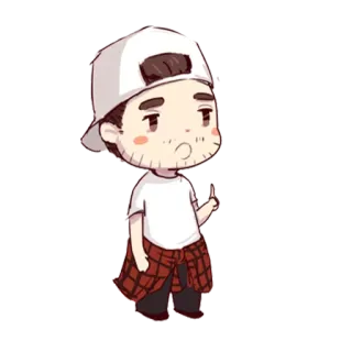 🙄 cartoon, male, character, sticker, digital art telegram sticker