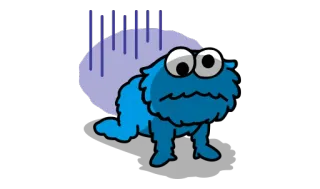 😑 Cookie Monster Sesame Street คุกกี้มอนสเตอร์, เซซามีสตรีท, เศร้า, หดหู่, การ์ตูน telegram sticker