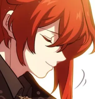 🌟 Diluc Genshin Impact Anime, Video game, Rambut merah, Genshin, Fantasi whatsapp sticker