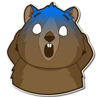 😱 quokka, shocked, surprise, cartoon, animal, emoji telegram sticker