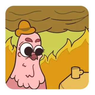 🔥 pássaro, fogo, meme, desenho animado, personagem, animação telegram sticker
