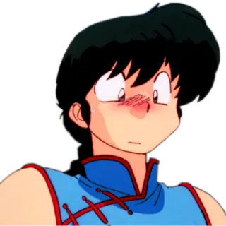 😳 Ranma Saotome Ranma ½ anime, manga, martial arts, blushing telegram sticker