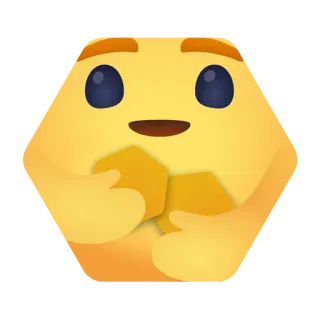 ☺️ emoji, facebook, hands, hug, yellow, social media telegram sticker