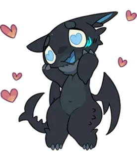 😍 용, 귀여운, 하트, 만화, 스티커, 동물 telegram sticker