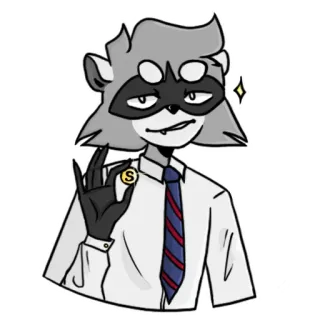 🤏 S raton laveur, furry, anthropomorphe, dessin animé, animal, personnage whatsapp sticker