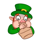 😱 leprechaun, fear, anxious, worried, scared, cartoon telegram sticker