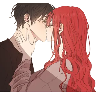 ❤️ beijo, romance, casal, amor, desenho animado, arte, carinho whatsapp sticker