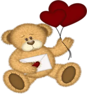 🐻 плюшевый мишка, сердце, любовь, день святого валентина, конверт, милый, мягкая игрушка telegram sticker