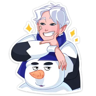 🤨 ตัวละคร, อนิเมะ, หิมะ, ฤดูหนาว, ตุ๊กตาหิมะ whatsapp sticker