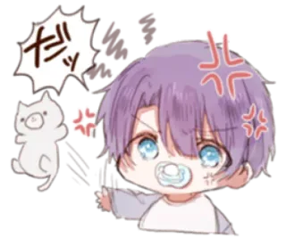 🤍 ダッ 애니메이션, 만화, 귀여운, 아기, 화난, 고양이 whatsapp sticker