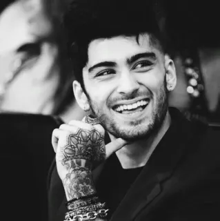 ☁️ Zayn Malik 名人, 歌手, 流行明星, 纹身, 微笑, 肖像 telegram sticker