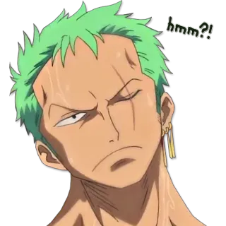 🤔 Zoro One Piece Hmm?! anime, roronoa zoro, one piece, zoro, thinking, hmm telegram sticker