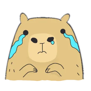 😭 triste, chorando, urso, desenho animado, emoji, animal telegram sticker