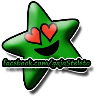 ❤ facebook.com/gajaSteleto stella, occhi a cuore, Facebook, gajaSteleto, social media telegram sticker