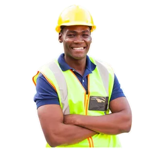 😀 construction, worker, safety, hard hat, vest, man telegram sticker