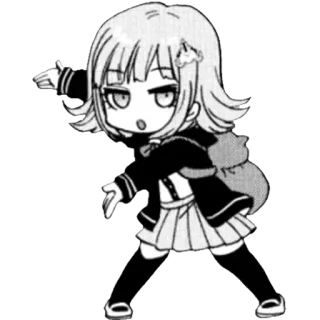 😴 Chiaki Nanami Danganronpa anime, chibi, video game, cartoon, cute telegram sticker