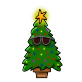 😎 árbol navidad, navidad, árbol, fiesta, festivo, guay, gafas de sol telegram sticker