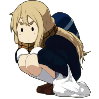 😒 Anime, Meisje, Cartoon, Schattig, Kawaii, Illustratie, Sticker telegram sticker