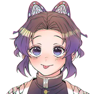 😋 Shinobu Kocho Demon Slayer Anime, Thanh gươm diệt quỷ, Shinobu Kocho, Nhãn dán, Phim hoạt hình telegram sticker