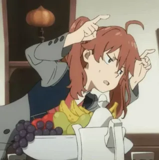🍧 anime, meisje, rood haar, grappig, schattig, personage telegram sticker