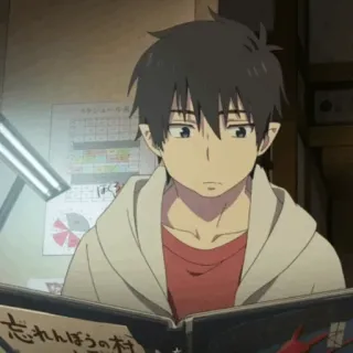 ☁️ Rin Okumura Blue Exorcist 忘れんぼうの村 Anime, Manga, Teenager, Lesen telegram sticker