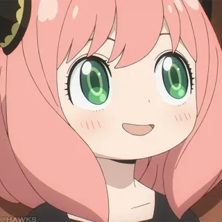 🍥 Anya Forger Spy x Family Anime, Spy x Family, Anya Forger, Carino, Cartone animato, Capelli rosa telegram sticker
