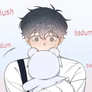 🐚 lush badum Аниме, Персонаж, Милый, Парень, Мультфильм whatsapp sticker