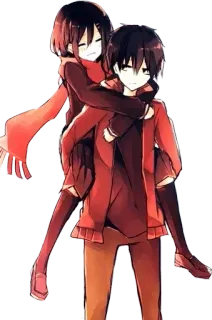 ❤ Anime, Coppia, A cavalluccio, Personaggi, Amore telegram sticker