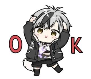 🌟 OK Anime, Dessin animé, Chibi, Mignon, Approbation, OK telegram sticker