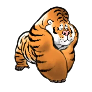 🙃 tigre, gorilla, ibrido, animale, cartone animato, mammifero, divertente telegram sticker