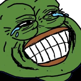 🇨🇰 Pepe the Frog เปเป้, กบ, มีม, มีมอินเทอร์เน็ต, ร้องไห้, หัวเราะ, ตลก telegram sticker