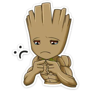 😣 Groot Guardians of the Galaxy Groot, Marvel, imut, sedih, emoji telegram sticker