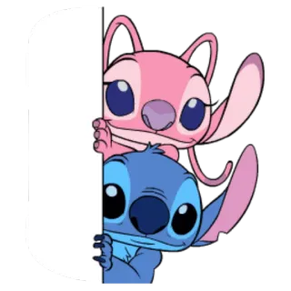 💑 Stitch ดิสนีย์, การ์ตูน, น่ารัก, เอเลี่ยน, นางฟ้า whatsapp sticker