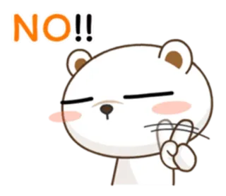 🙅‍♀ NO!! no, oso, lindo, dibujos animados, animal, emoji, expresión telegram sticker