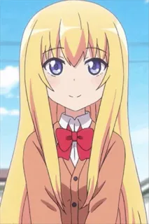 😊 anime, blonde, cute, girl, cartoon, character telegram sticker