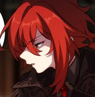 🌟 Diluc Genshin Impact Anime, rambut merah, game, Genshin, karakter whatsapp sticker