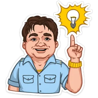 ⭐ pomysł, żarówka, kreskówka, myślenie, inspiracja, eureka telegram sticker