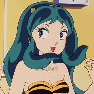 😀 Lum Urusei Yatsura Anime, Hoạt hình, Cô gái, Nhân vật, Lum, Urusei Yatsura telegram sticker