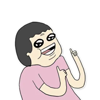 👍 Dessin animé, Personne, Joyeux, Pouce levé, Autocollant telegram sticker
