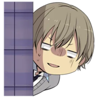 😰 Anime, Cartoon, Figur, Verlegen, Spähen, Illustration telegram sticker