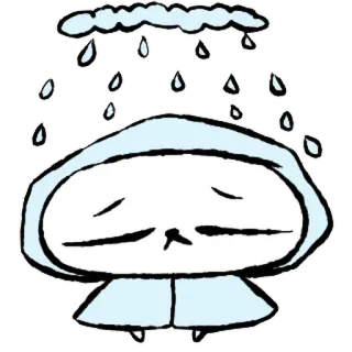 💞 triste, nube, lluvia, lindo, dibujos animados, tristeza whatsapp sticker