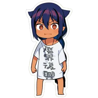 😤 魔界復興 Anime, Chibi, Manga, Kartun, Kulit Gelap, Wanita telegram sticker