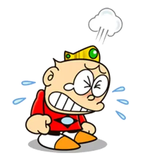 😭 漫画, 怒り, 泣く, 不機嫌, キャラクター, 王, 王冠 whatsapp sticker