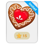 🎁 limited serce, piernik, limitowane, ciastko, walentynki, słodki, deser whatsapp sticker