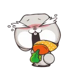 😭 兔子, 小兔子, 胡萝卜, 可爱, 动物 telegram sticker