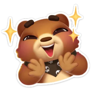 🤗 медведь, мультфильм, животное, милый, наклейка, счастливый whatsapp sticker