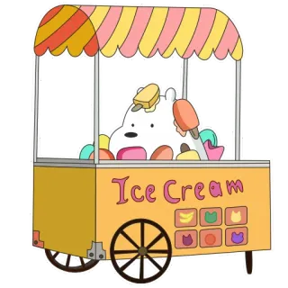 🍦 Ice Cream мороженое, еда, сладости, мультфильм, десерт, лакомство, лето telegram sticker