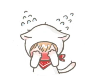 🥶 kucing, hewan, imut, stiker, kartun, hoodie, menangis telegram sticker