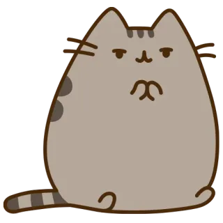 😏 Pusheen 猫, プシーン, かわいい, 漫画, グレー telegram sticker