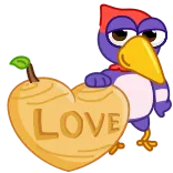 ❤️ LOVE bird, love, cute, heart, cartoon telegram sticker